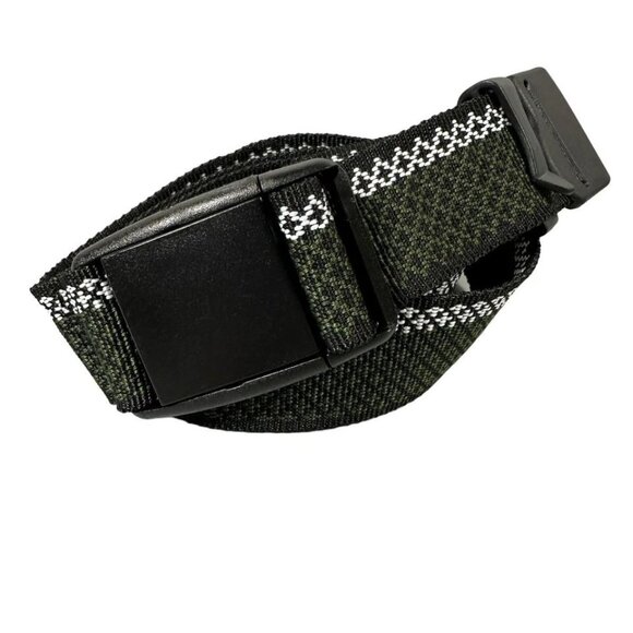 Other - Braided Nylon Ribbon Belt With Black Push Release Buckle Black & Green 43" NEW